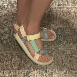 COOLWAY “color block” retro Velcro Sandals Sz 8
